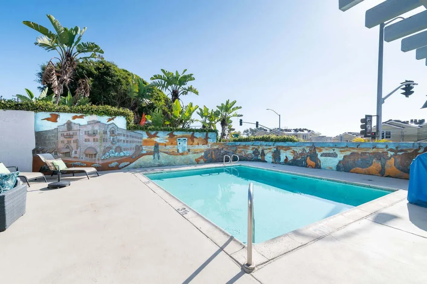 The heated pool at Costa Art Hotel